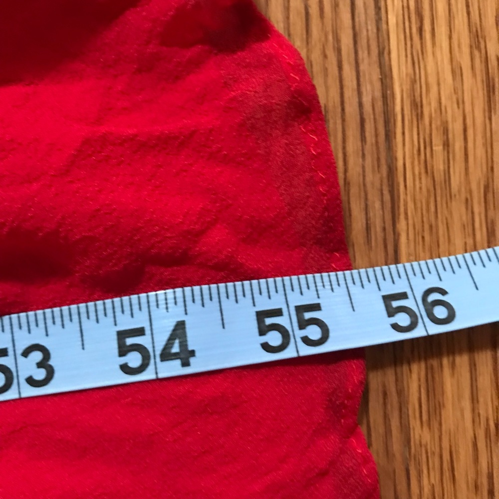 Red 100% silk, hand beaded, long formal modest dress by Baluchi; size 2. - Picture 7 of 15